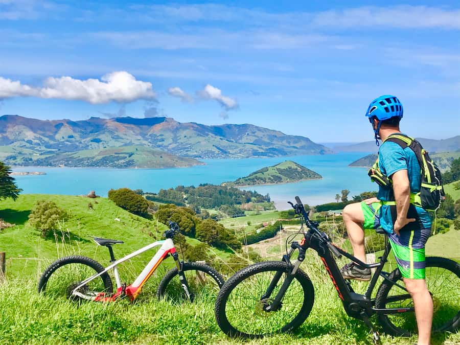 Akaroa: Guided Electric Mountain Bike Tour-Lava Loop - The crater rim views are the payoff