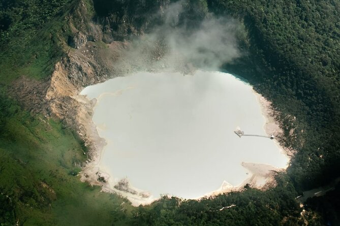 Bandung Crater Adventure Hotspring and Mud Bath - Rengganis Crater, the suspension bridge, and hot water