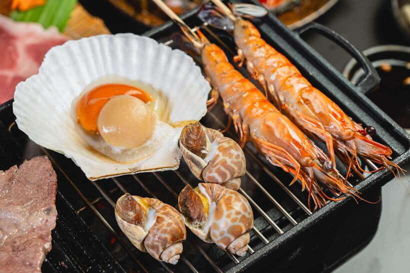 Bangkok: About Beef Lava Grill Buffet Package - Salads, sushi, and side dishes keep the meal balanced