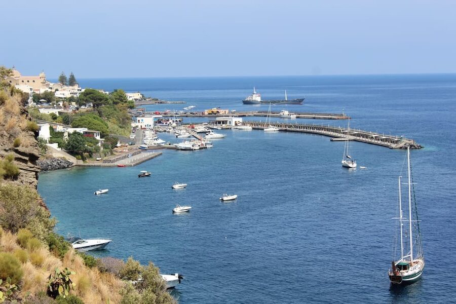 Capo D'Orlando: Salina, Panarea, Stromboli Tour with Boat - Stromboli and the changing light at 5:30 p.m.