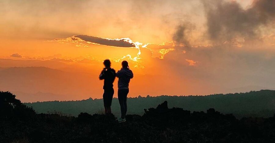 Etna excursions at sunset ancient craters and lava flows - The ancient side craters are the first real stop