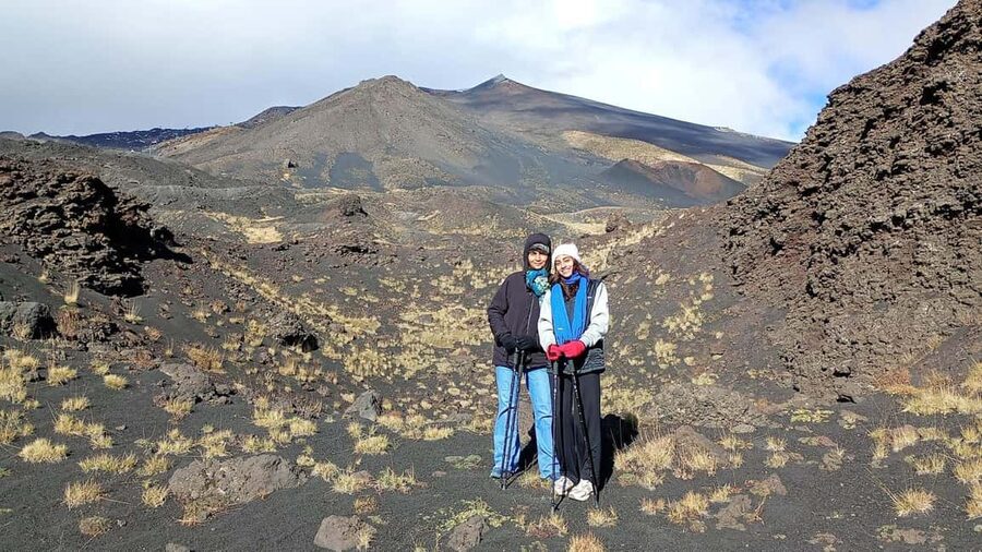 Etna Jeep Tour: Explore Craters and Lava Caves, Etna Wine Brunch - A small Jeep and a big Sicilian volcano