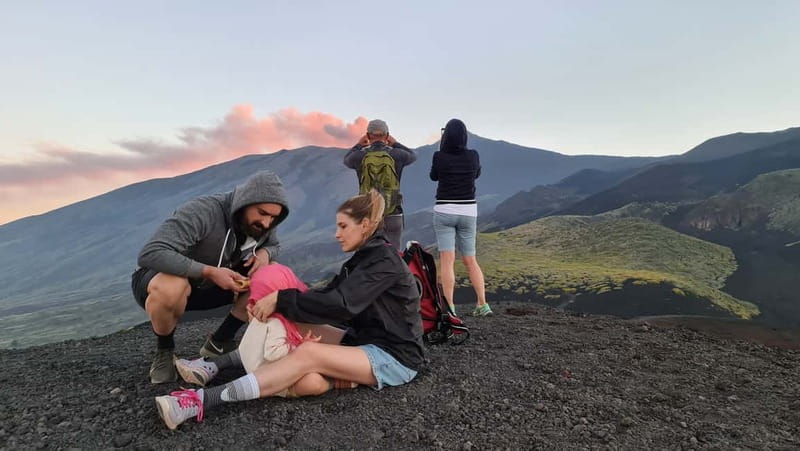 Etna North 2900mt Sunset: Summit area & Craters of 2002 - Crossing the 2002 eruption area