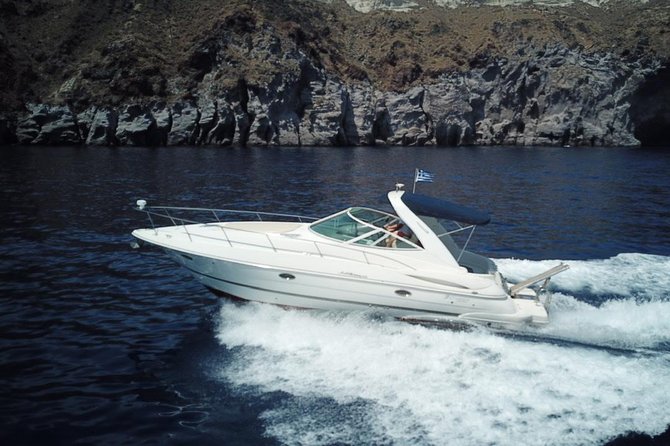 Explore Santorini’s volcano with Alex Private Boat Rental - Captain Panos and the Private Feel