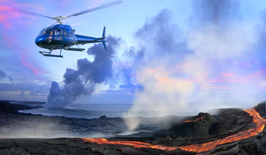 From Oahu: Big Island Volcano Adventure & Helicopter - Kīlauea and Halema‘uma‘u Crater