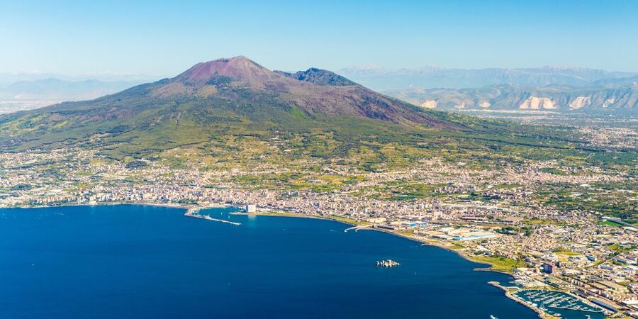 From Pompeii/Naples: Vesuvius Easy Transfer and Entry Ticket - Looking Into Vesuvius and Across the Bay