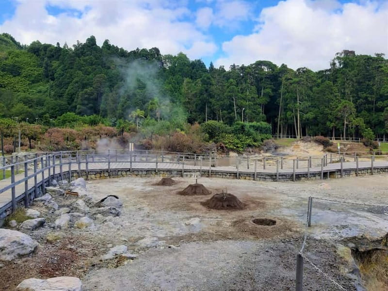 Furnas: Hot Springs, Crater Lake & Geothermal Wonders - Terra Nostra: garden paths and an iron-rich thermal pool