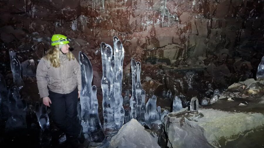 Geological Lava Tunnel Adventure - Arnarker Cave - Winter ice and year-round conditions