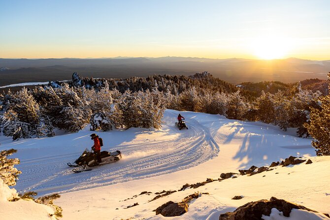 Guided Snowmobile Tours In The National Volcanic Monument - Climbing toward Paulina Peak