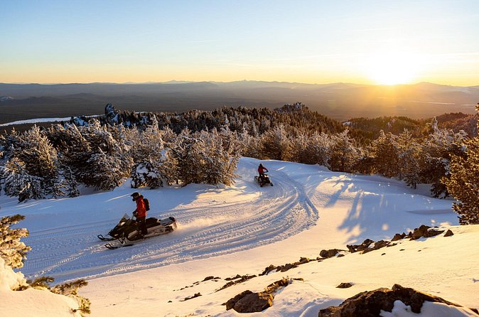 Guided Snowmobile Tours In The National Volcanic Monument - Newberry National Volcanic Monument from the trail