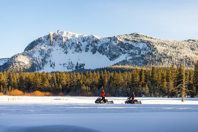 Guided Snowmobile Tours In The National Volcanic Monument - The Big Obsidian Flow in winter