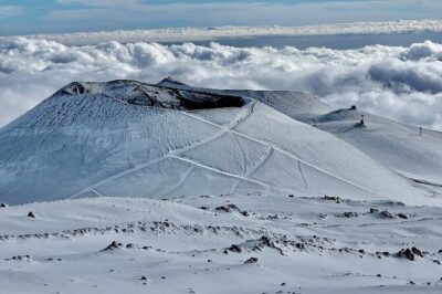Hike near the summit craters up to the maximum safe altitude currently foreseen