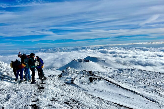 Hike near the summit craters up to the maximum safe altitude currently foreseen - The descent follows a different rhythm