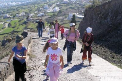 Hiking activity through the volcanic land of wonder