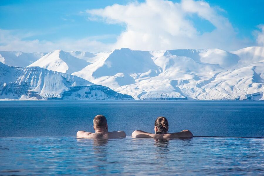 Husavik: GeoSea Geothermal Baths Entrance Ticket - The seawater pools at 38 to 39°C