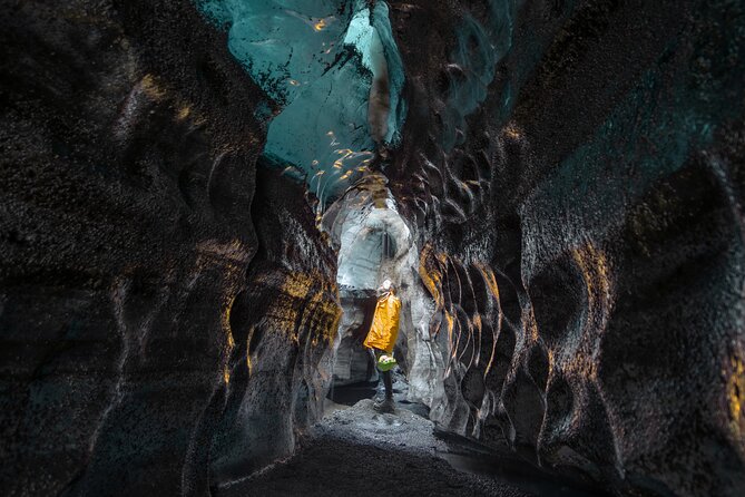 Ice Cave by Katla Volcano Super Jeep Tour from Vik - Inside Katla’s black and blue ice