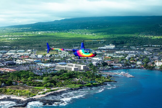 Kohala Coast Volcano Waterfalls-90 Min Heli Tour-Doors Off or On - The return along Kona’s beaches and bays