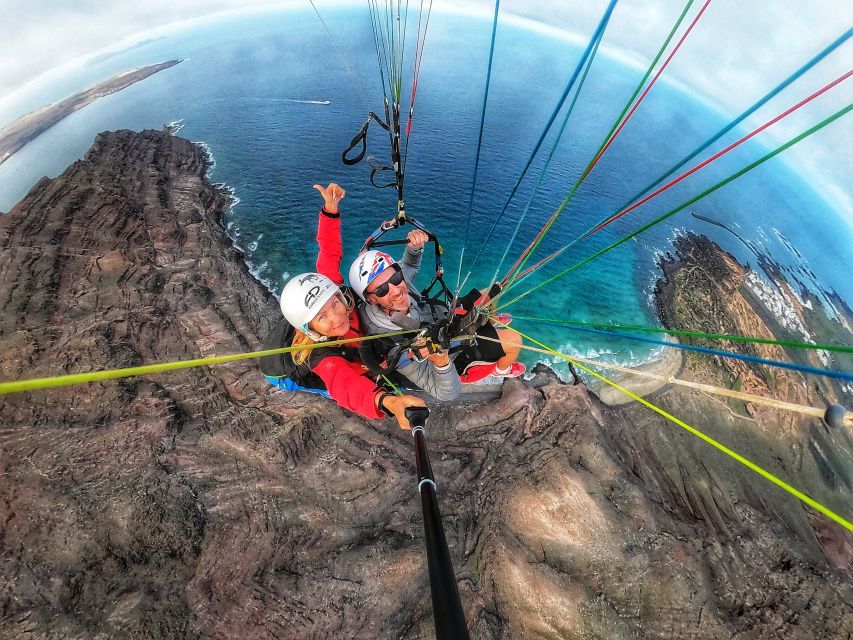 Lanzarote: Tandem Paragliding over Volcanoes & the Atlantic - Takeoff, flight, and landing