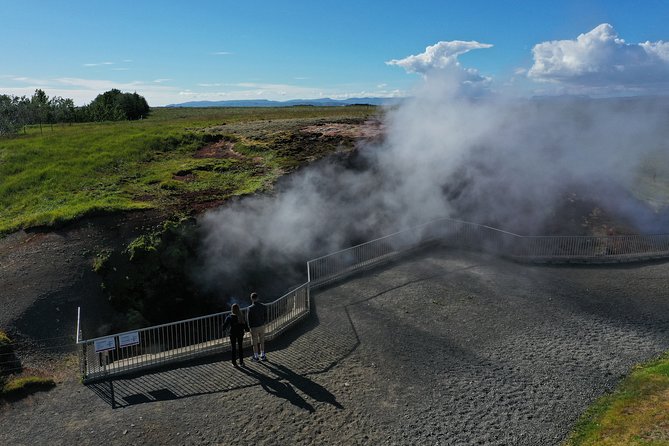 Lava Waterfalls, Sagas & Unique Canyon Baths - Small Group Tour - Glanni Waterfall and the three Grábrók craters