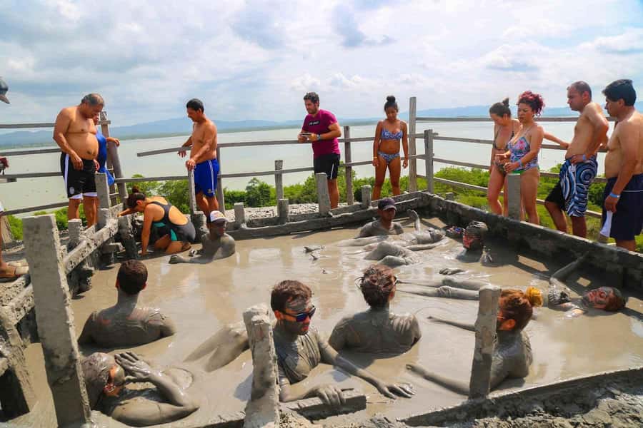 Medical mud volcano with lunch in Cartagena - Getting muddy at the volcano