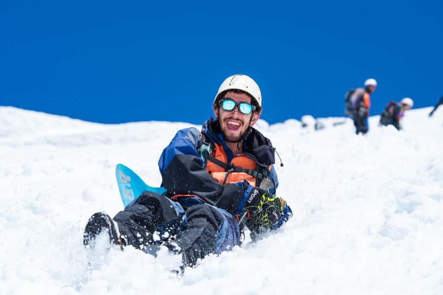 Pucón: Ascent to Villarrica Volcano - The snow-slide descent