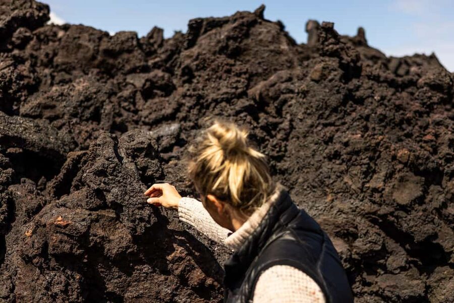 Reykjanes Peninsula: Super Jeep Volcano Shuttle Tour - First stop: views over the 2021 Geldingadalir lava fields