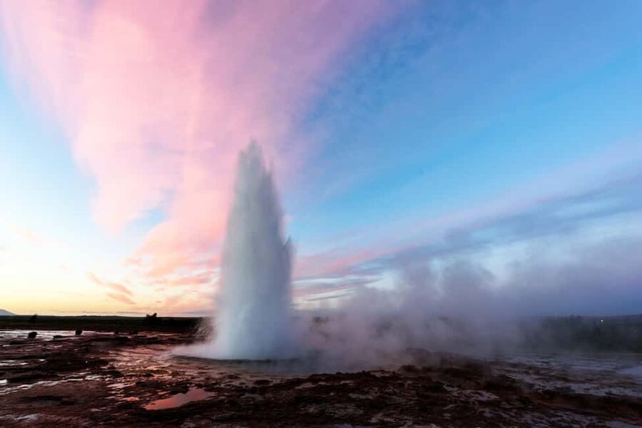 Reykjavik: Golden Circle, Geothermal Lagoon & Fridheimar - Geysir and Strokkur: a dependable burst of water and steam