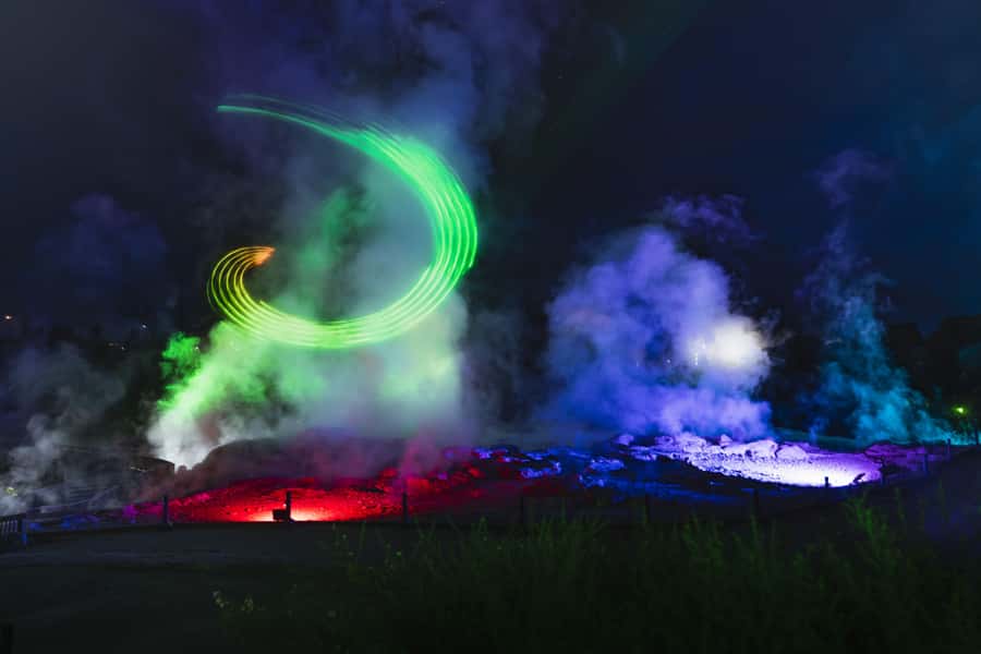 Rotorua: Marama Geyser Light Trail & Geothermal Experience - Following Maisey Rika’s music into the valley