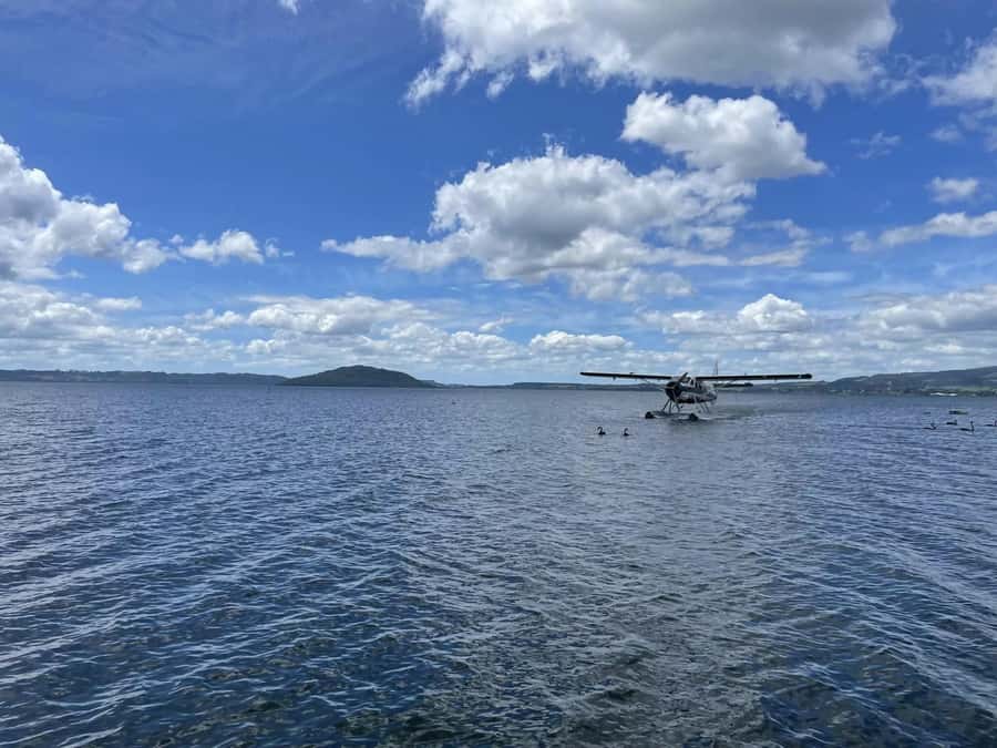Rotorua: White Island, Mount Tarawera & Waimangu Volcanic … - The floatplane takeoff and Rotorua’s 14 lakes
