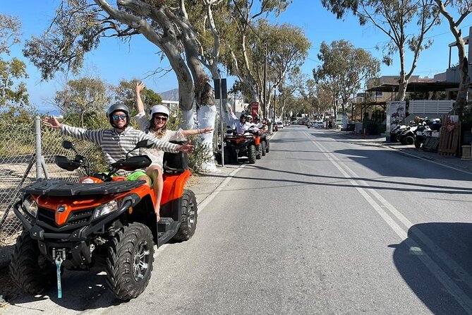 Santorini ATV Highlights Tour: Oia, Viewpoints & Volcanic Beaches - Perissa’s black sand and Emporio’s old windmills