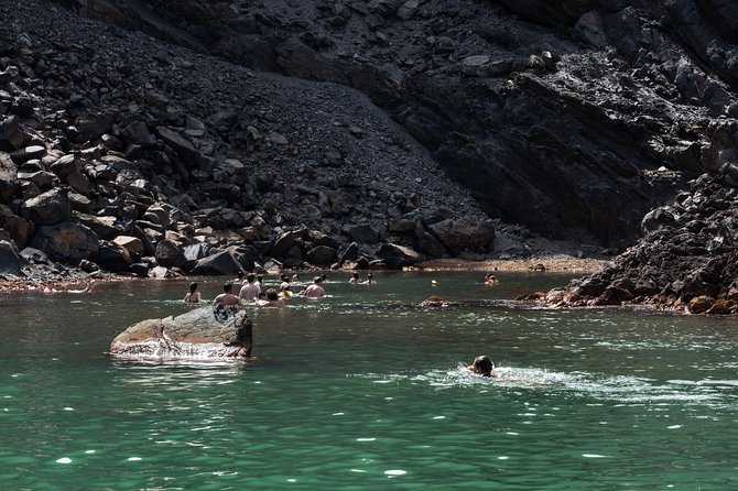 Santorini Caldera Cruise Tour (Volcano, Hot Springs, Thirassia) - Palea Kameni: warm sulfur water, not a hot bath
