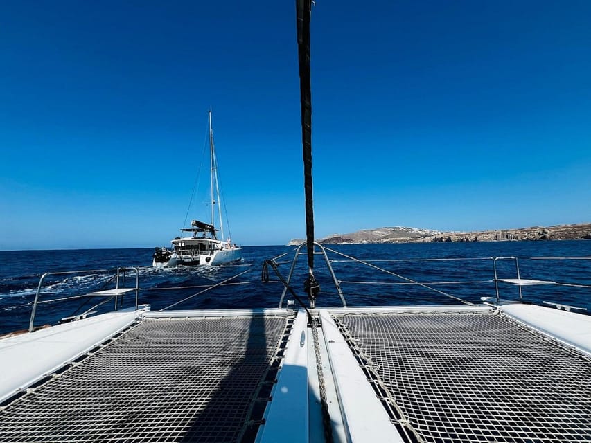 Santorini:Cruises with Catamaran around the Volcanic Island. - Choosing Daylight or Sunset