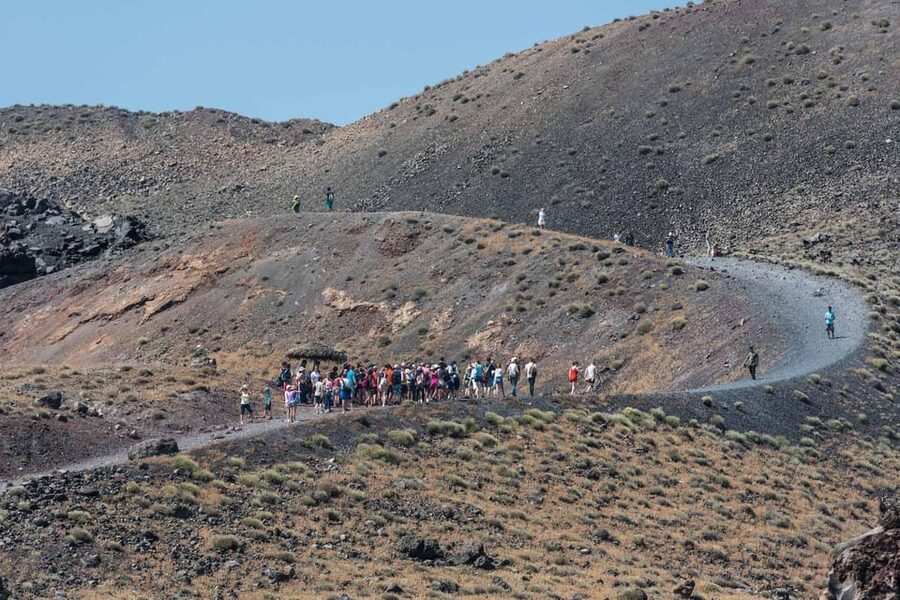 Santorini Port: Cruise to Volcano, Hot Springs & Thirassia - The Caldera sail back to Fira
