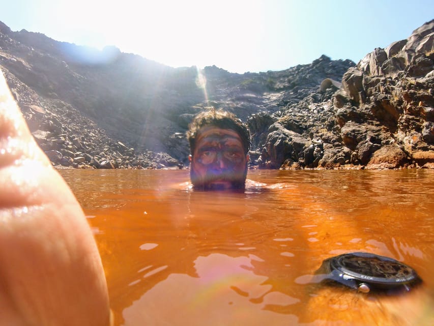 Santorini: Private Motorboat Cruise and Volcano Hike - The sulfur springs at Palea Kameni