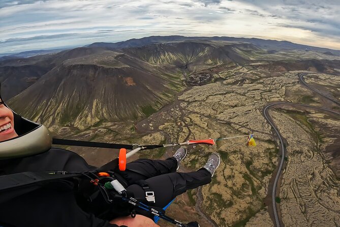 Tandem Paragliding over the Rugged Lava Fields at Blue Mountains - Reaching the Blue Mountains from Reykjavík