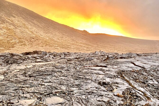 Volcano Hike and Blue Lagoon Including Admission Small Group Tour - Walking into the Fagradalsfjall eruption area