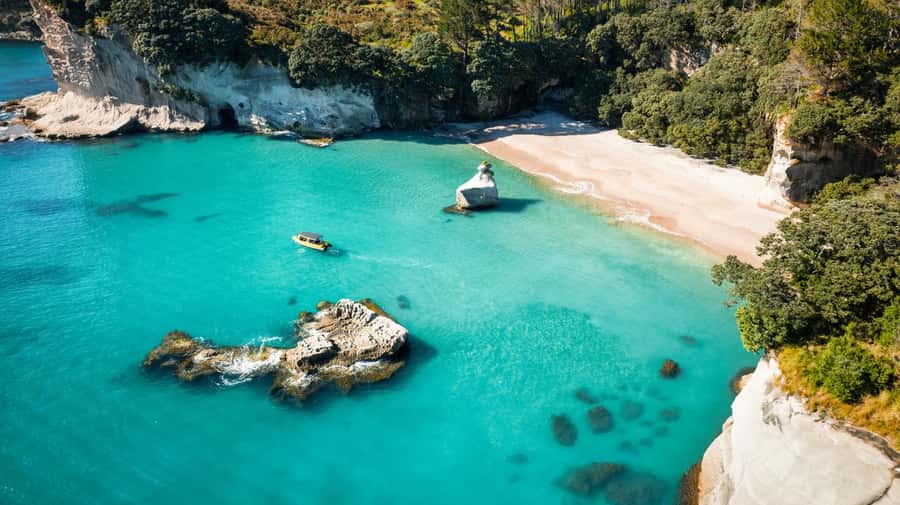 Whitianga: 2-Hour Cathedral Cove and Volcanic Coast Cruise - Cathedral Cove from the water